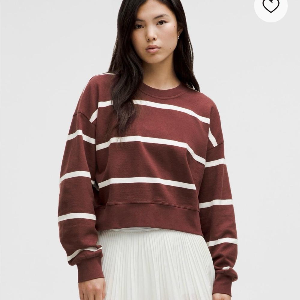 Lululemon cropped striped crew 6